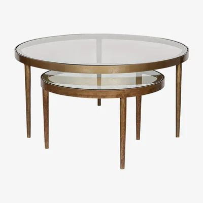 John Lewis nkuku Jiya Duo Coffee Table, Brass