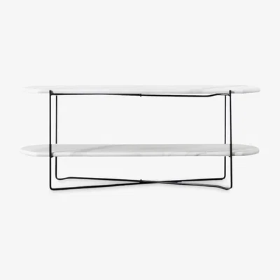 John Lewis Gallery Direct Holt Marble Effect Display Coffee Table, White