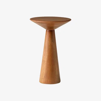John Lewis west elm Meyer Mango Wood Side Coffee Table, 46cm, Cool Walnut