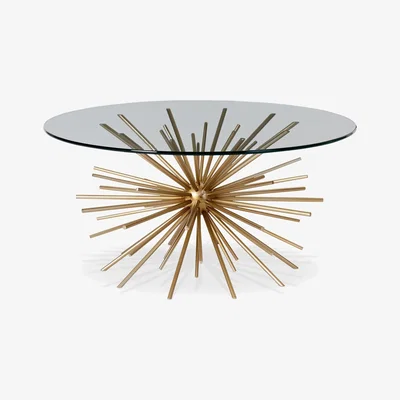 John Lewis west elm Sputnik Coffee Table, Brass - Glass