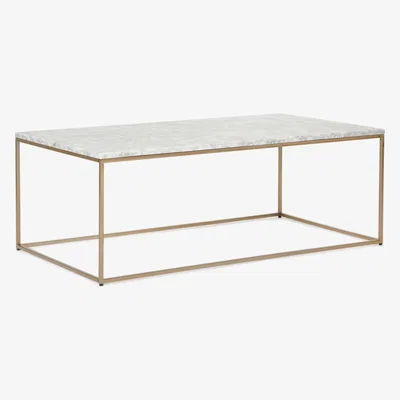 John Lewis west elm Streamline Marble Coffee Table, Antique Brass