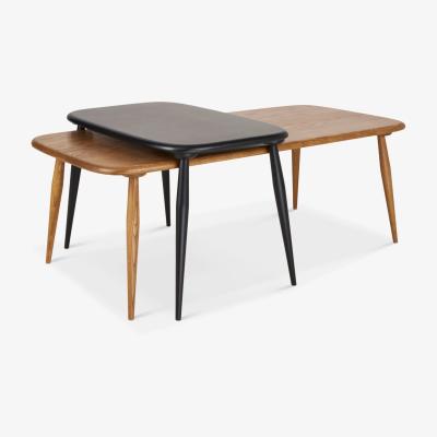 John Lewis ercol for John Lewis Kensworth Nest of 2 Coffee Tables, Black/Vintage Ash
