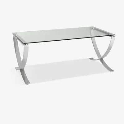 John Lewis John Lewis Moritz Coffee Table, Clear/Polished Steel