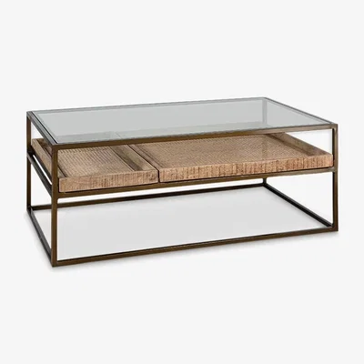John Lewis Nkuku Luzon Display Coffee Table, Metallic Brass