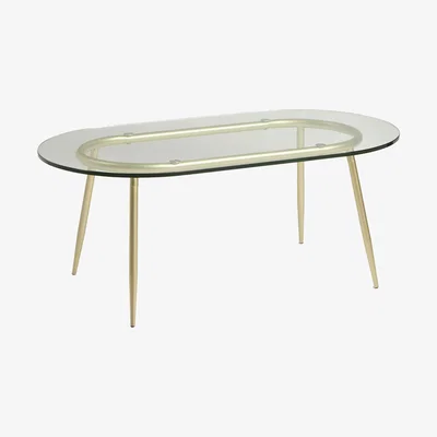John Lewis John Lewis & Partners + Swoon Urella Glass Coffee Table, Clear/Gold