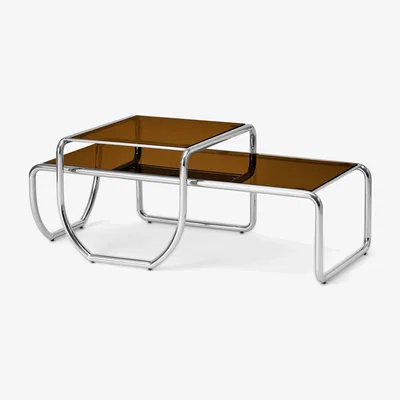 John Lewis MADE Dunston Nested Glass Coffee and Side Table, Amber