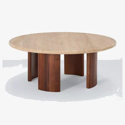 John Lewis John Lewis Adina Travertine Top Coffee Table, Walnut
