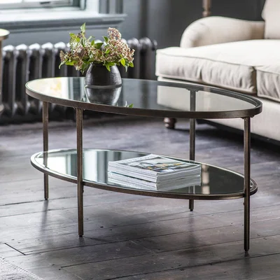 Knees Adoi 112cm Oval Metal Coffee Table - Bronze