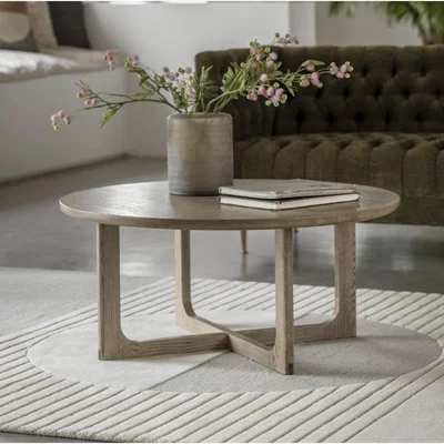 Knees Langley Oak Round Coffee Table - Smoked