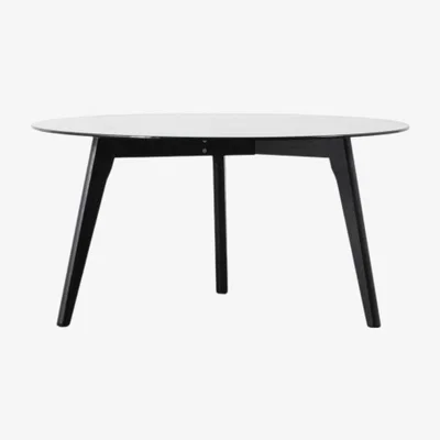 Knees Koropi 90cm Round Glass Coffee Table - Black