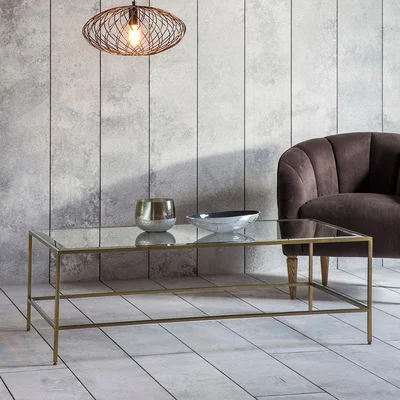 Knees Rothbury 120cm Rectangle Metal Coffee Table - Bronze