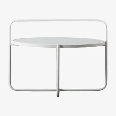 Knees Rafina 65cm Round Glass Coffee Table - White