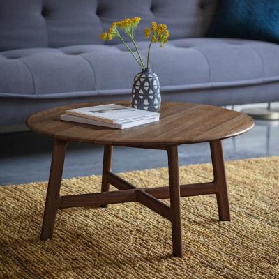 Knees Madrid 80cm Round Dark Walnut Coffee Table