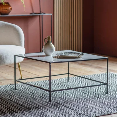 Knees Calgary 76cm Square Metal Coffee Table - Light Grey