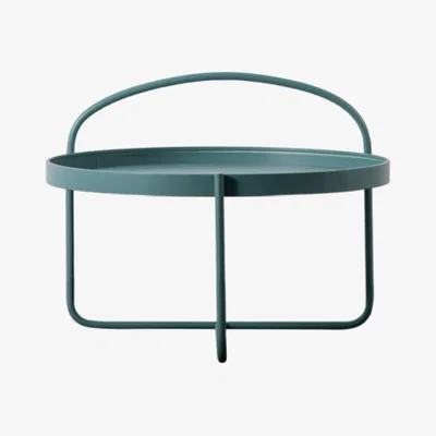 Knees Alinda 65cm Round Iron Coffee Table - Blue