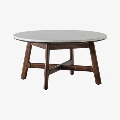 Knees Anwen Oak Painted Coffee Table with Drawers - Grey