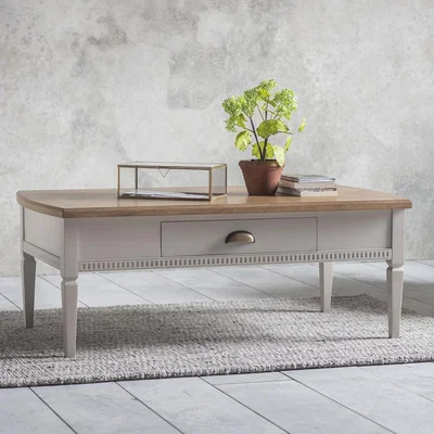 Knees Emily 120cm Rectangle Mahogany 1 Drawer Coffee Table - Taupe