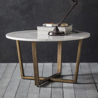 Knees Petra 80cm Round Brass Coffee Table - Bronze
