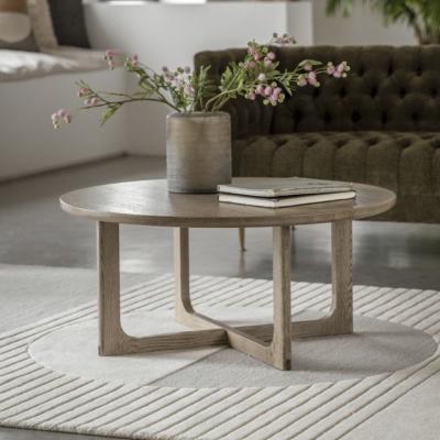 Knees Craft Oak Round Coffee Table - Smoked