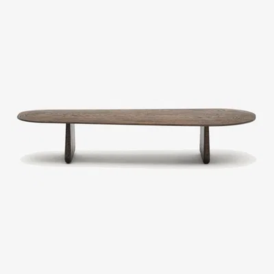 Kave Home Pirita coffee table made from solid oak wood in a dark finish, 146 x 56.5 cm FSC 100%