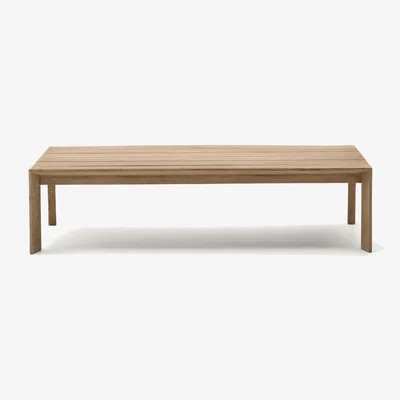 Kave Home Ambra coffee table in solid acacia wood with white finish 82.5 x 140cm