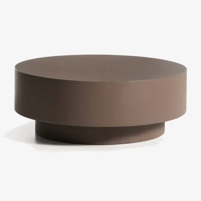 Kave Home Garbet coffee table in brown concrete Ø 80cm