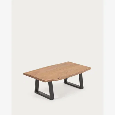 Kave Home Alaia coffee table made from solid acacia wood with natural finish, 115 x 65 cm