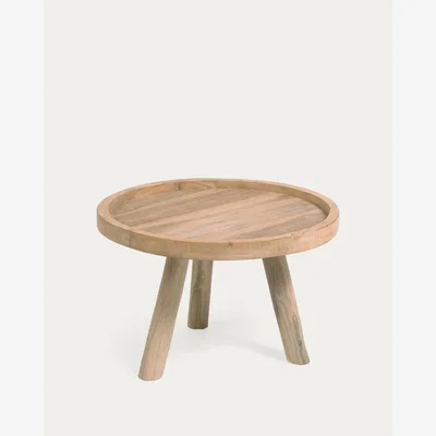 Kave Home Glenda round solid teak wood coffee table, Ø 55 cm
