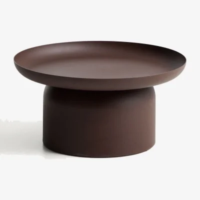 Kave Home Arcola coffee table in brown aluminium Ø70cm