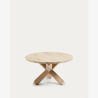 Kave Home Lotus wood coffee table in solid oak wood, Ø 65 cm