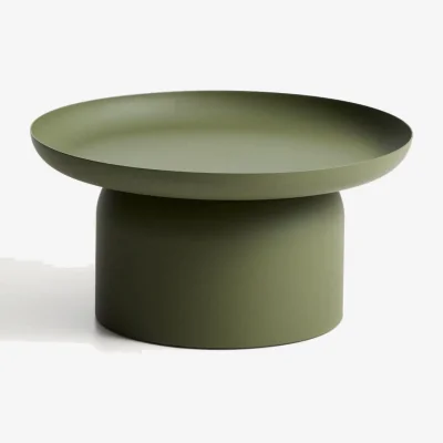 Kave Home Arcola coffee table in green aluminium Ø70cm