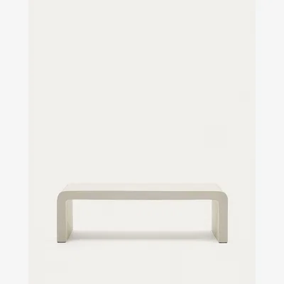 Kave Home Aiguablava coffee table in white cement, 135 x 65 cm