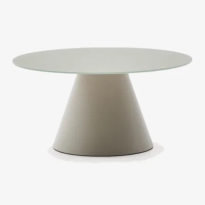 Kave Home Wilshire tempered glass and metal coffee table with a matte grey finish, Ø 80 cm