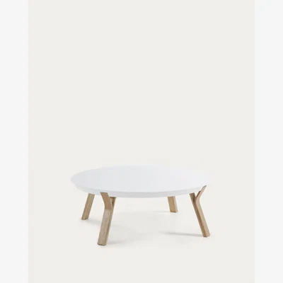 Kave Home White and ash Dilos coffee table Ø 90 cm