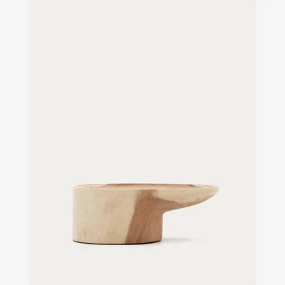 Kave Home Mosi solid mungur wood coffee table with stand Ø 90 x 50 cm