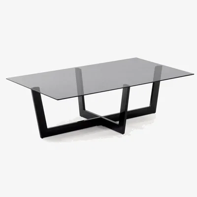 Kave Home Black glass Plam coffee table 120 x 70 cm