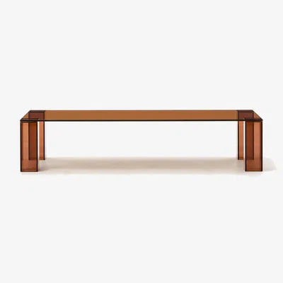 Kave Home Adularia brown, tempered-glass coffee table, 140 x 60 cm