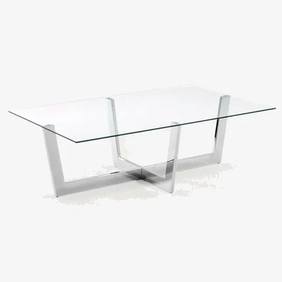 Kave Home Transparent grass Plam coffee table 120 x 70 cm