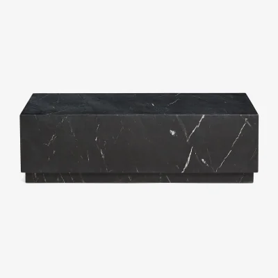 Kave Home Sorein coffee table in black marble 100 x 50 cm
