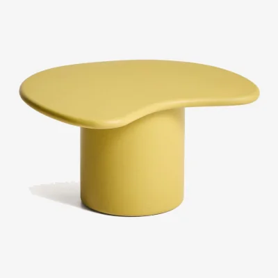 Kave Home Macarella coffee table in mustard concrete 83 x 77cm