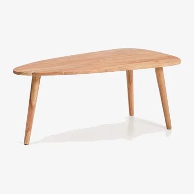Kave Home Duvani coffee table in solid acacia wood with bleached finish Ø110 x 60cm