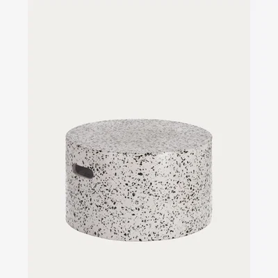 Kave Home Jenell outdoor terrazzo coffee table in white, Ø 52 cm