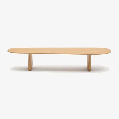Kave Home Pirita coffee table made from solid oak wood in a natural finish, 146 x 56.5 cm FSC 100%