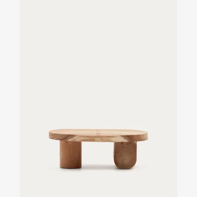 Kave Home Mosi solid mungur wood coffee table Ø 90 x 60 cm