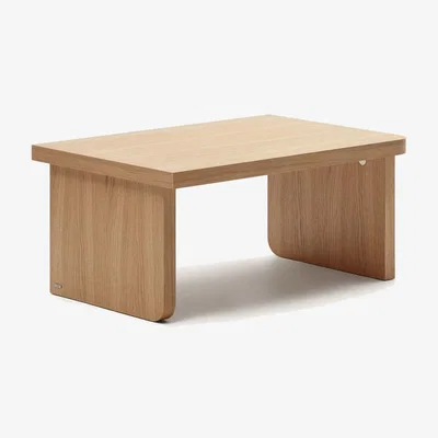 Kave Home Oaq coffee table in oak wood veneer with natural finish, 82 x 60 cm FSC Mix Credit