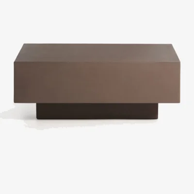 Kave Home Rustella coffee table in brown concrete 60 x 60cm