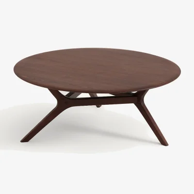La Redoute Maricielo Solid Walnut 90cm Diameter Coffee Table