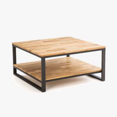 La Redoute Hiba Square Coffee Table in Oak/Steel