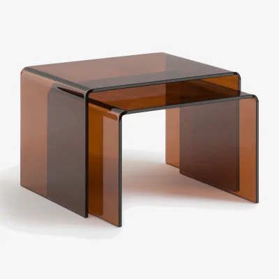 La Redoute Set of 2 Joan Tempered Glass Nesting Coffee Tables