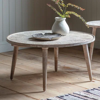 La Redoute Adoni Hand Carved Mango Wood Coffee Table